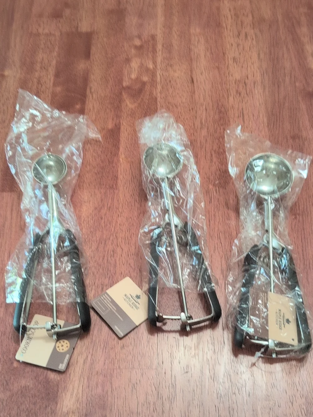 Cookie Scoops with Spring Release - Black Handle Set Of 3